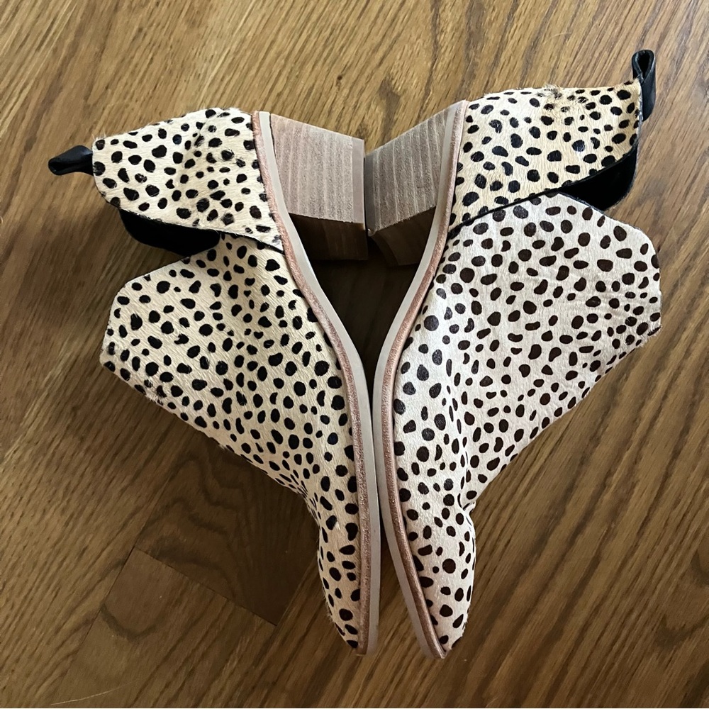 Dolce Vita Sonni Ankle Bootie Cheetah Leopard Print Calf Skin Hair Size 6 - Picture 7 of 9